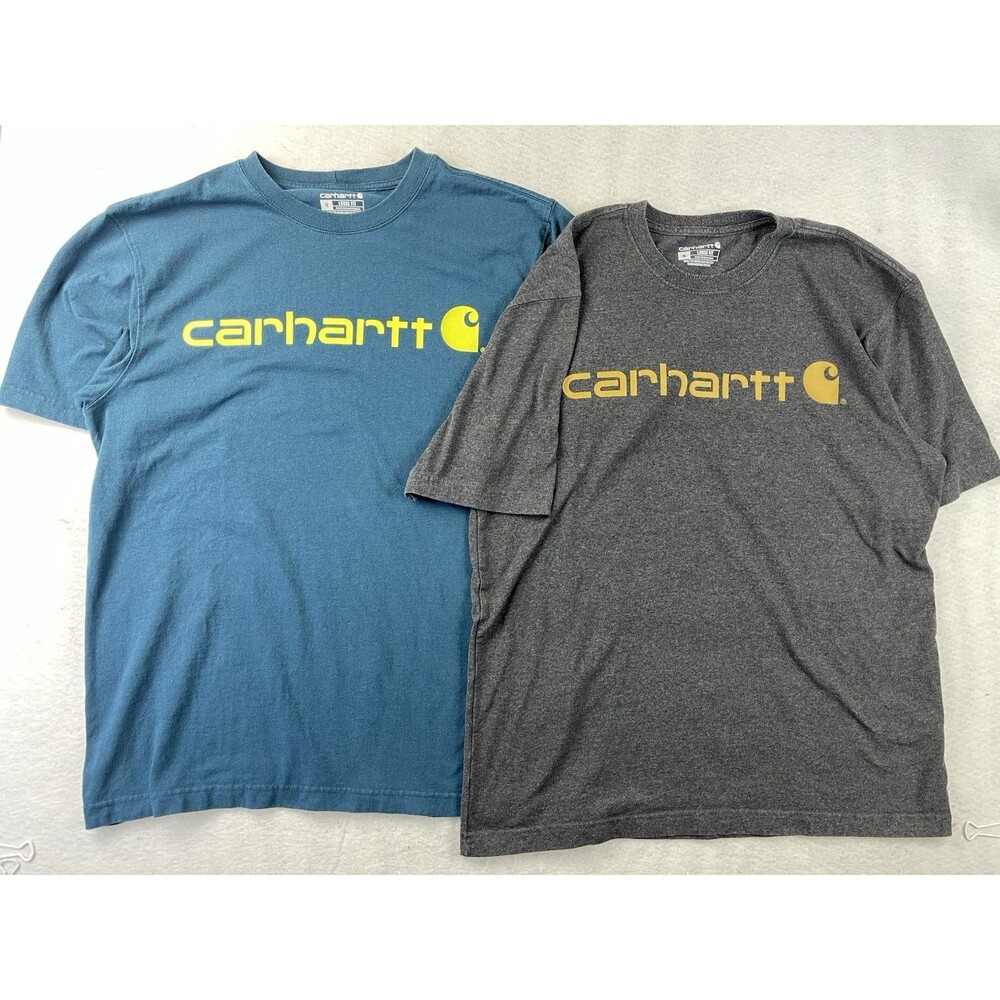 Carhartt Men's Medium Loose Fit Signature Logo Short Sleeve T-Shirts Lot Of 2